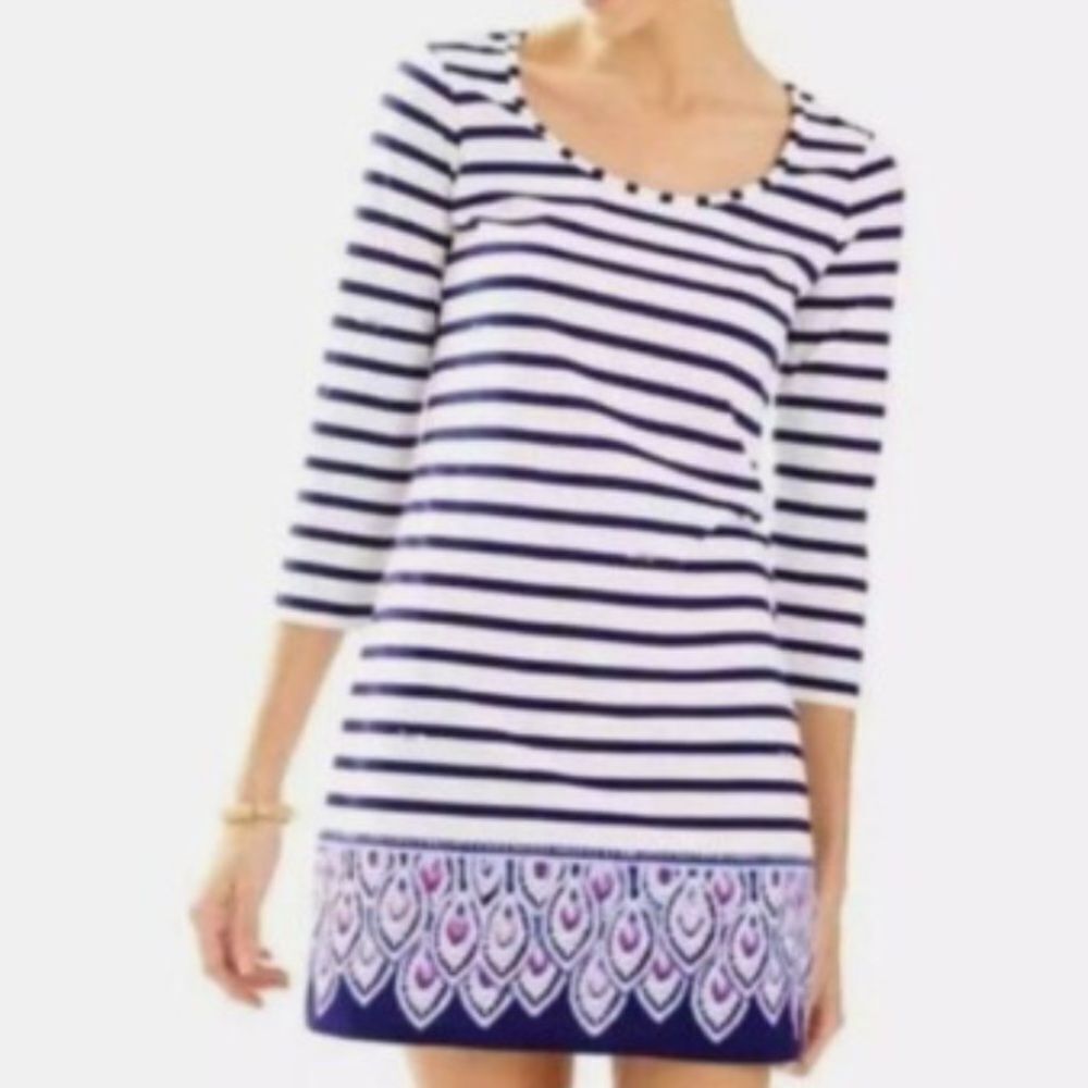 Lilly Pulitzer Beacon Dress Serene Stripe in Size Small